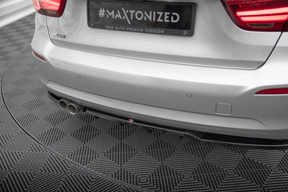 Maxton Mittlerer Diffusor Heck Ansatz DTM Look für BMW 3er GT F34 Facelift schwarz Hochglanz