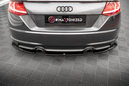 Maxton Mittlerer Diffusor Heck Ansatz für Audi TT S-Line 8S schwarz Hochglanz