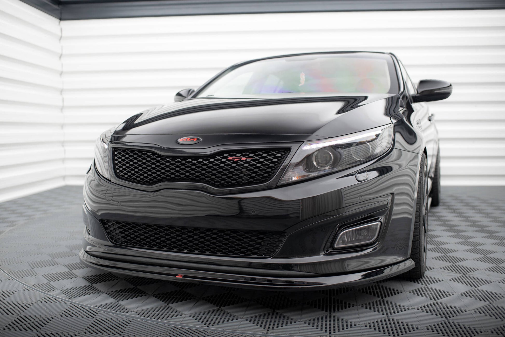 Maxton Front Ansatz für Kia Optima Mk3 schwarz Hochglanz
