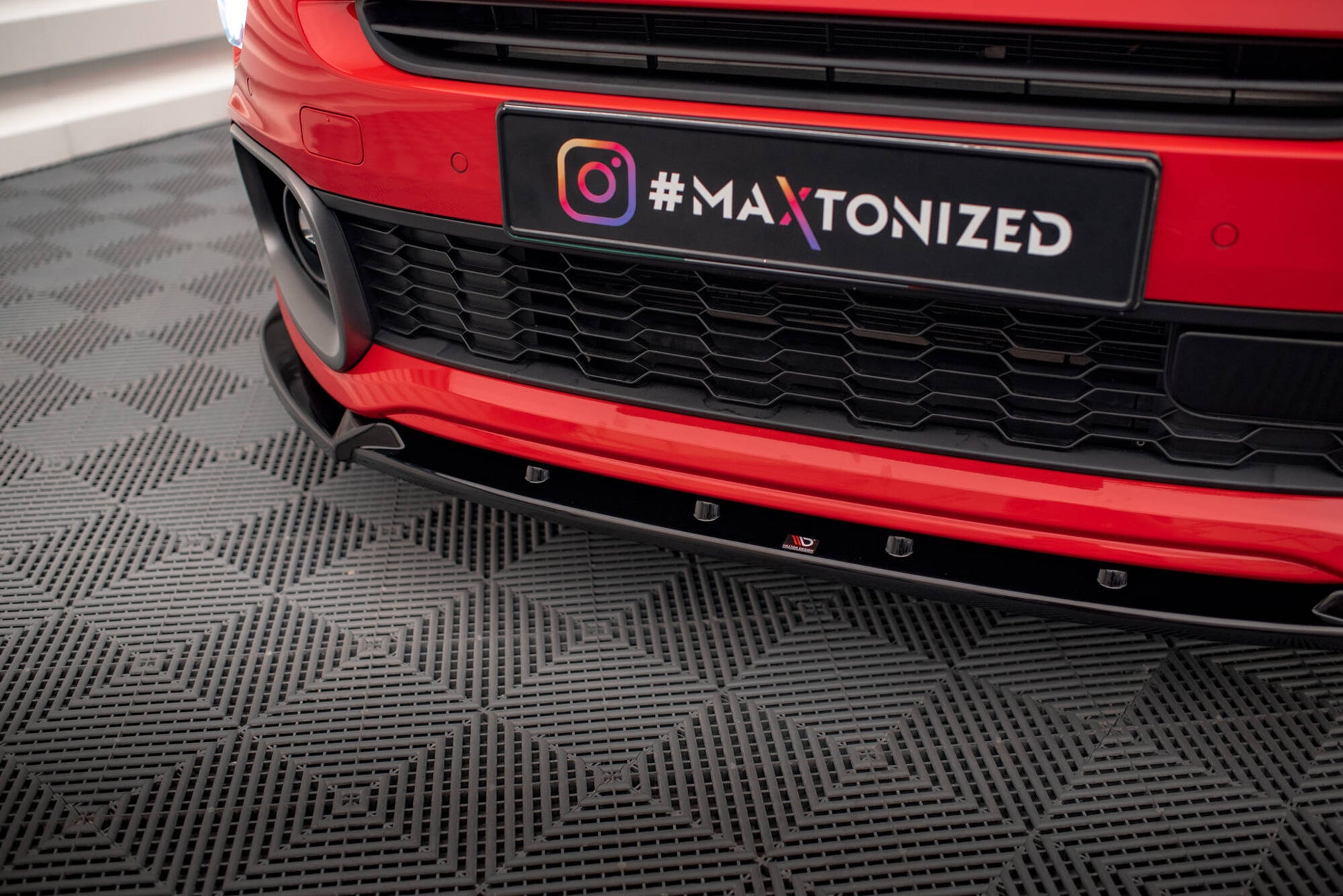 Maxton Front Ansatz für Fiat 500X Sport Mk1 Facelift schwarz Hochglanz