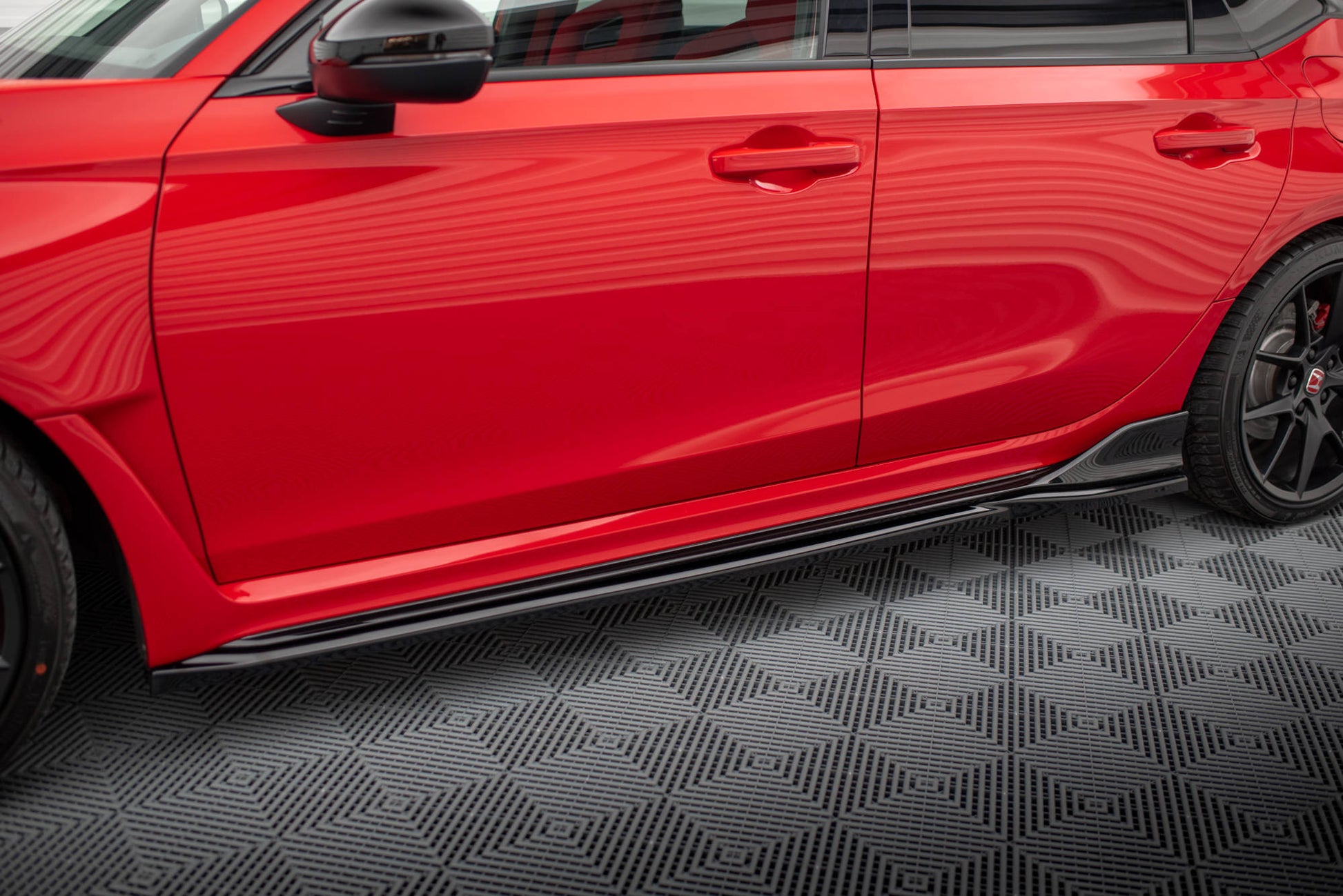 Maxton Seitenschweller Ansatz für V.1 für Honda Civic Type-R Mk 11 schwarz Hochglanz
