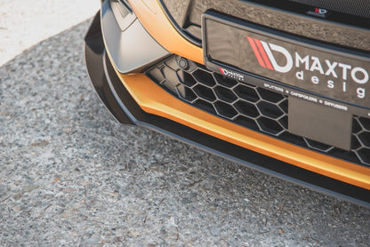 Maxton Robuste Racing Front Ansatz für passend +Flaps für Ford Focus ST / ST-Line Mk4 schwarz Hochglanz