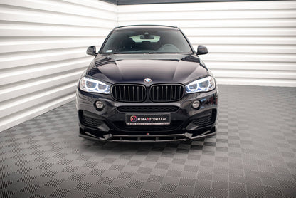 Maxton Front Ansatz V.3 für BMW X6 M-Paket F16 schwarz Hochglanz