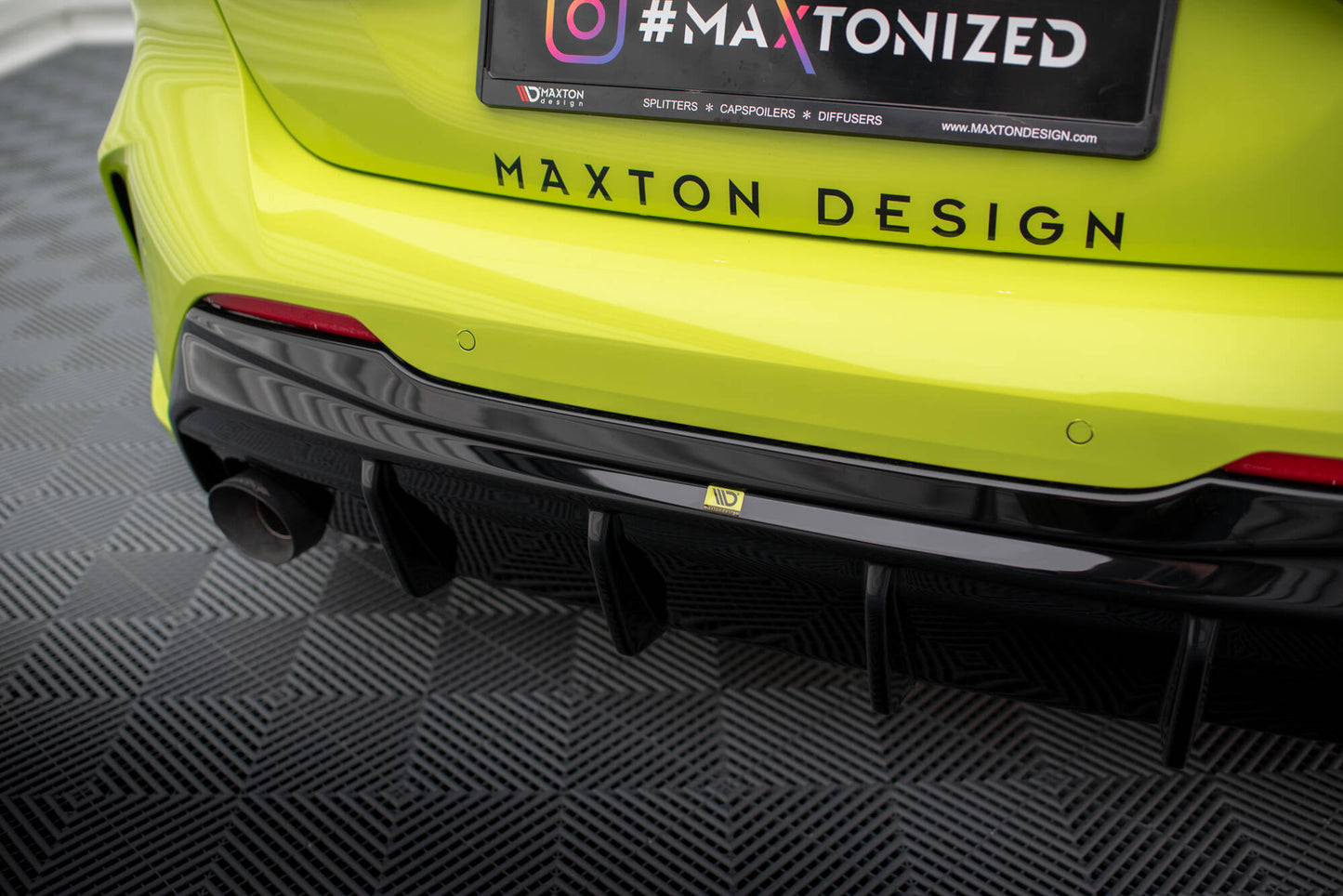 Maxton Diffusor Heck Ansatz V.3 für BMW 1er F40 M-Paket/ M135i (Einzelauspuff-Version)