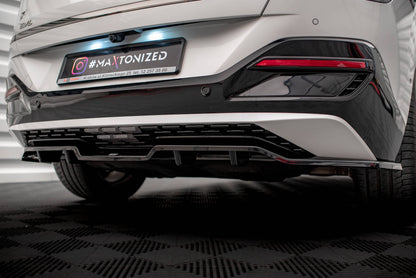 Maxton Mittlerer Diffusor Heck Ansatz DTM Look für Kia EV6 GT-Line Mk1 schwarz Hochglanz