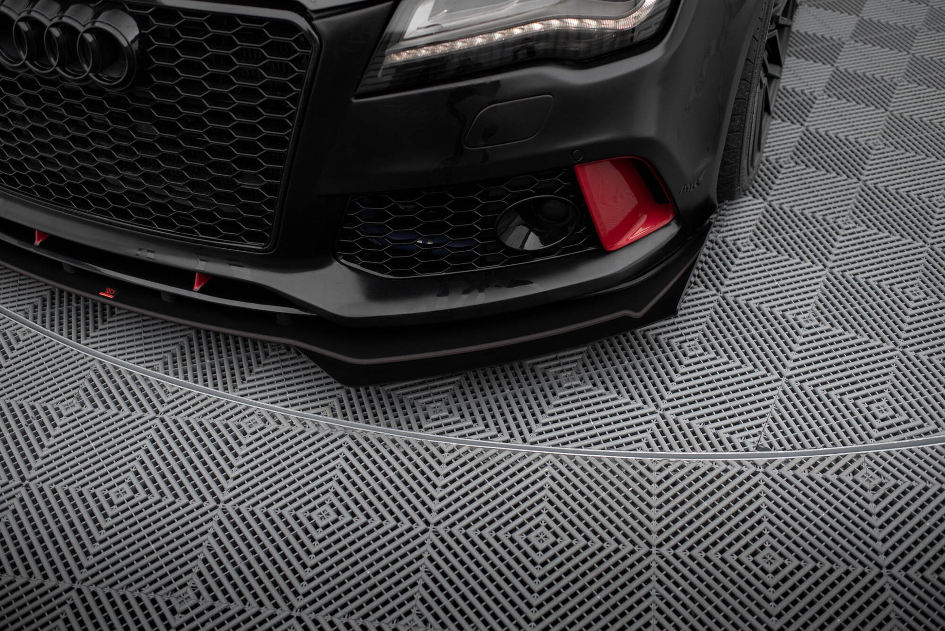 Maxton Front Flaps Audi A7 RS7 Look C7 schwarz Hochglanz