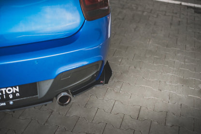 Maxton Robuste Racing Heck Ansatz Flaps Diffusor +Flaps für BMW M135i F20 schwarz Hochglanz