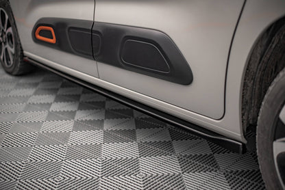 Maxton Seitenschweller Ansatz für Citroen Berlingo Mk3 schwarz Hochglanz