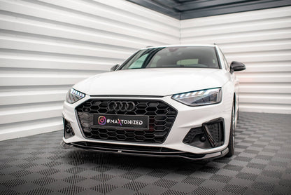Maxton Front Ansatz V.2 für Audi A4 S-Line / S4 B9 Facelift schwarz Hochglanz