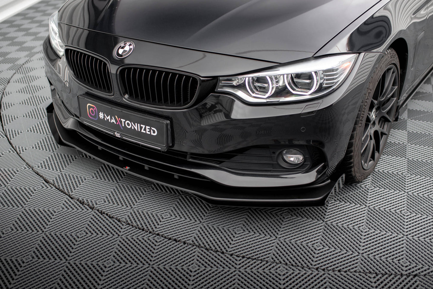 Maxton Street Pro Front Ansatz für +Flaps für + Flaps BMW 4er Gran Coupe F36 schwarz Hochglanz