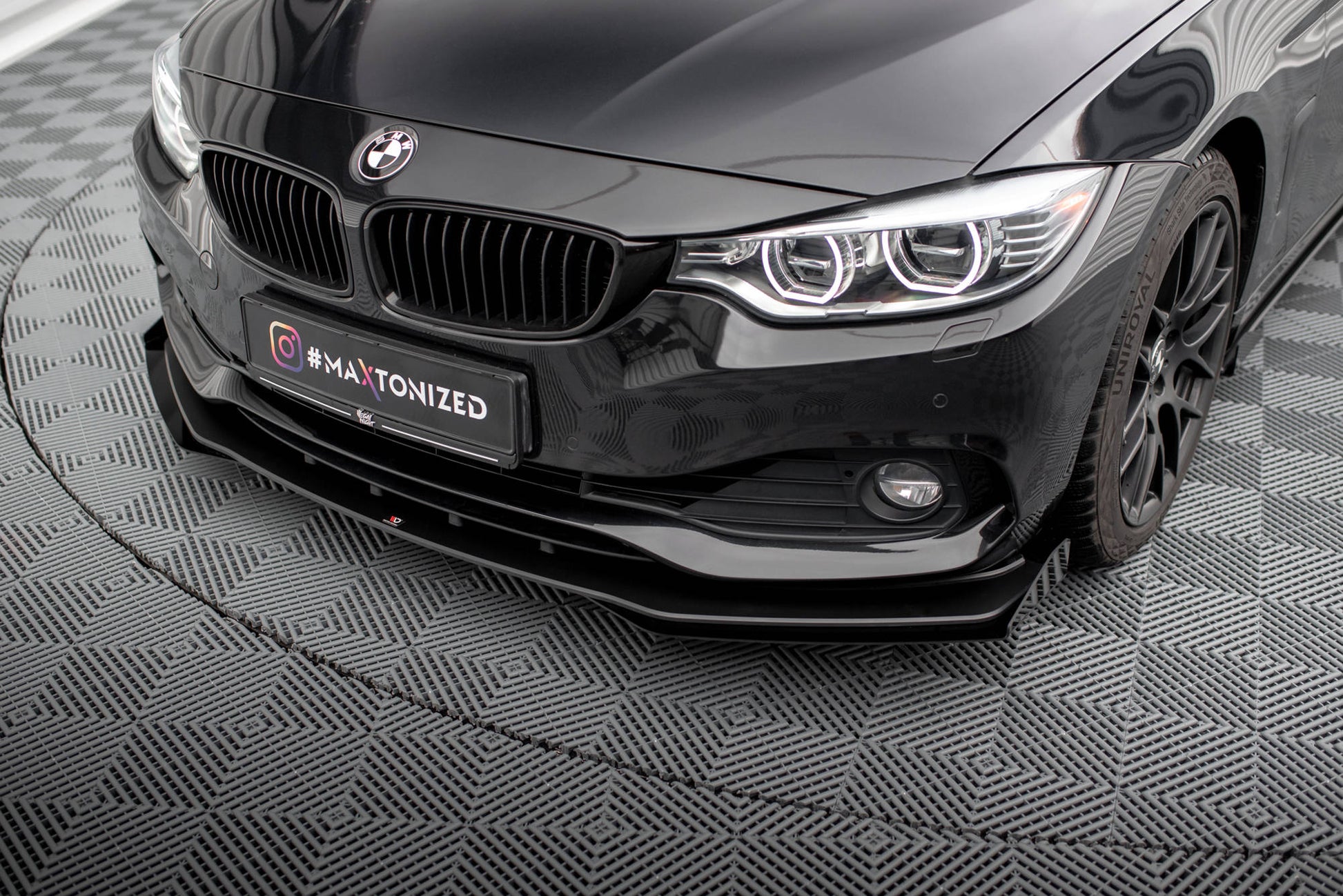 Maxton Street Pro Front Ansatz für +Flaps für + Flaps BMW 4er Gran Coupe F36 schwarz Hochglanz
