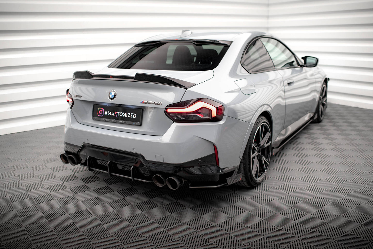 Maxton Street Pro Heck Ansatz Flaps Diffusor +Flaps für BMW 2 Coupe M240i G42 schwarz Hochglanz