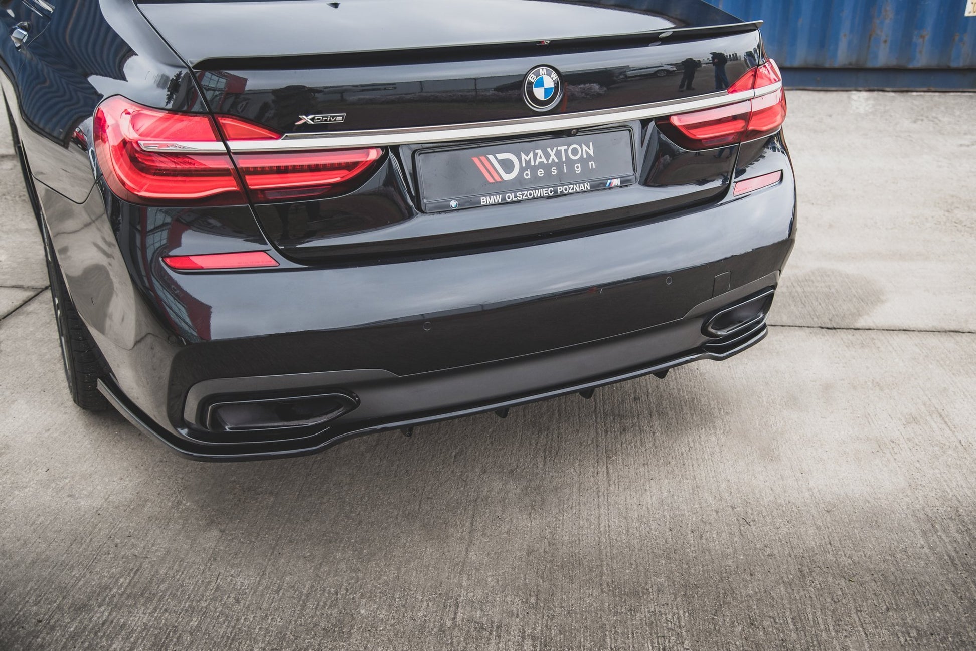 Maxton Mittlerer Diffusor Heck Ansatz DTM Look für BMW 7 M-Paket G11 schwarz Hochglanz