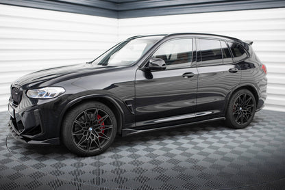 Maxton Seitenschweller Ansatz für BMW X3 M F97 Facelift schwarz Hochglanz