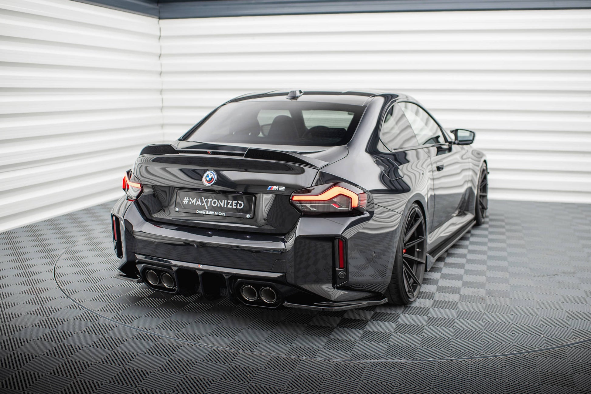 Maxton Heck Ansatz Flaps Diffusor V.5 für BMW M2 G87 schwarz Hochglanz