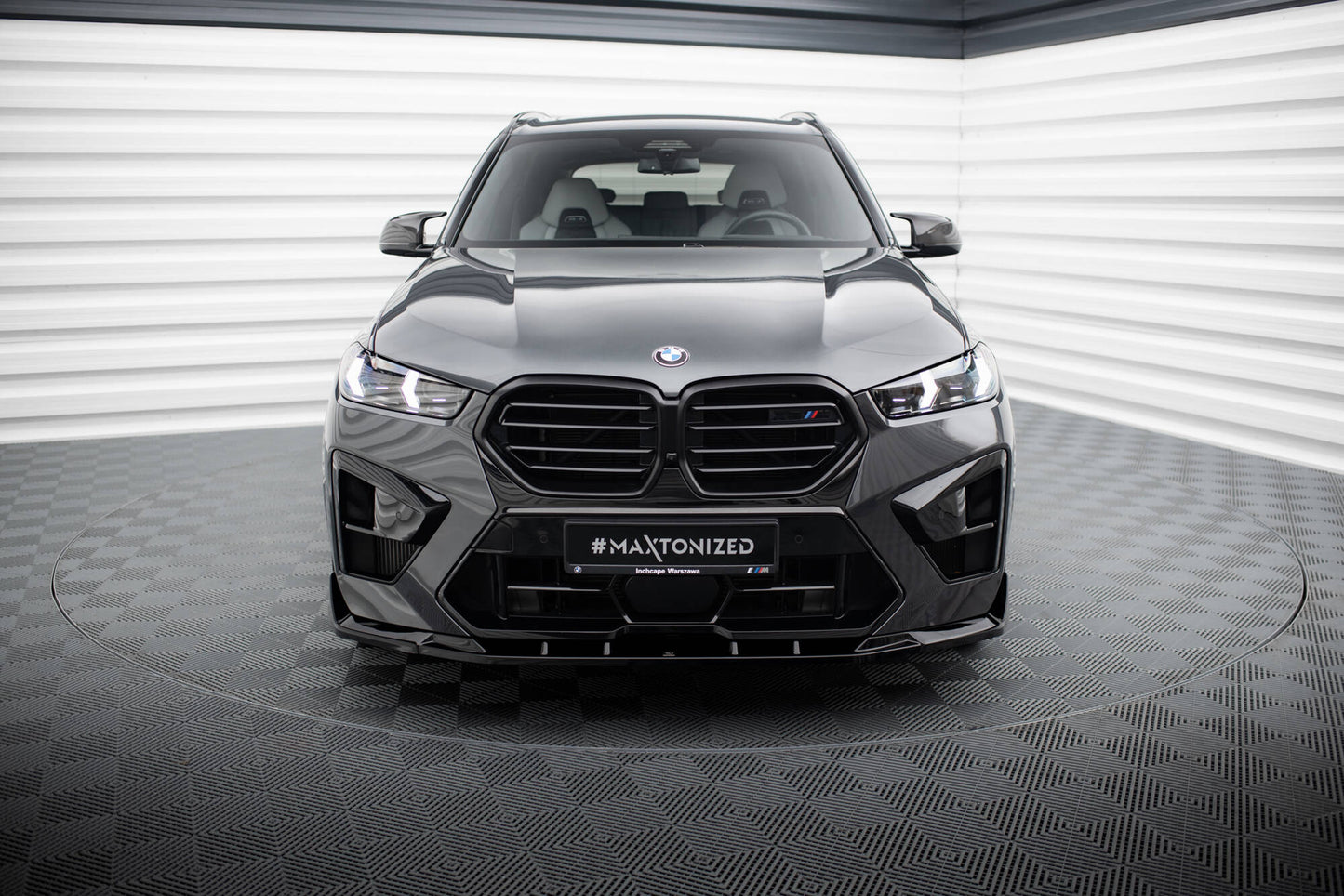 Maxton Front Ansatz V.2 für BMW X5 M F95 Facelift schwarz Hochglanz