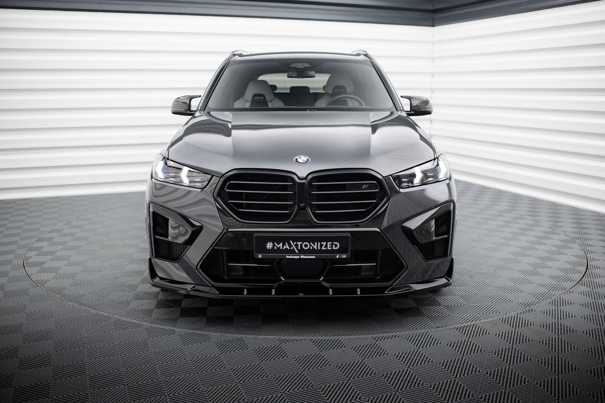 Maxton Front Ansatz V.2 für BMW X5 M F95 Facelift schwarz Hochglanz