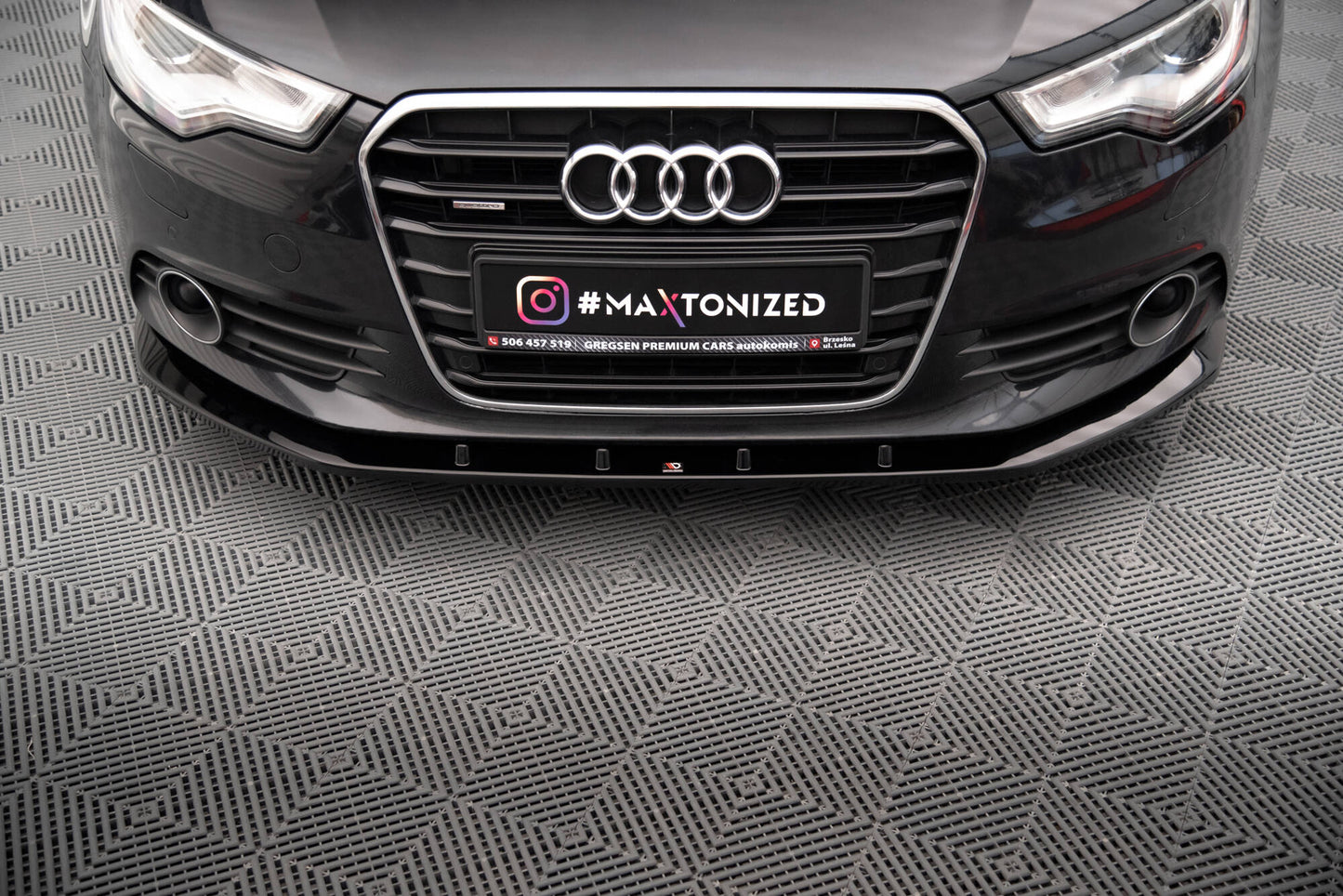 Maxton Front Ansatz V.3 für Audi A6 C7 schwarz Hochglanz