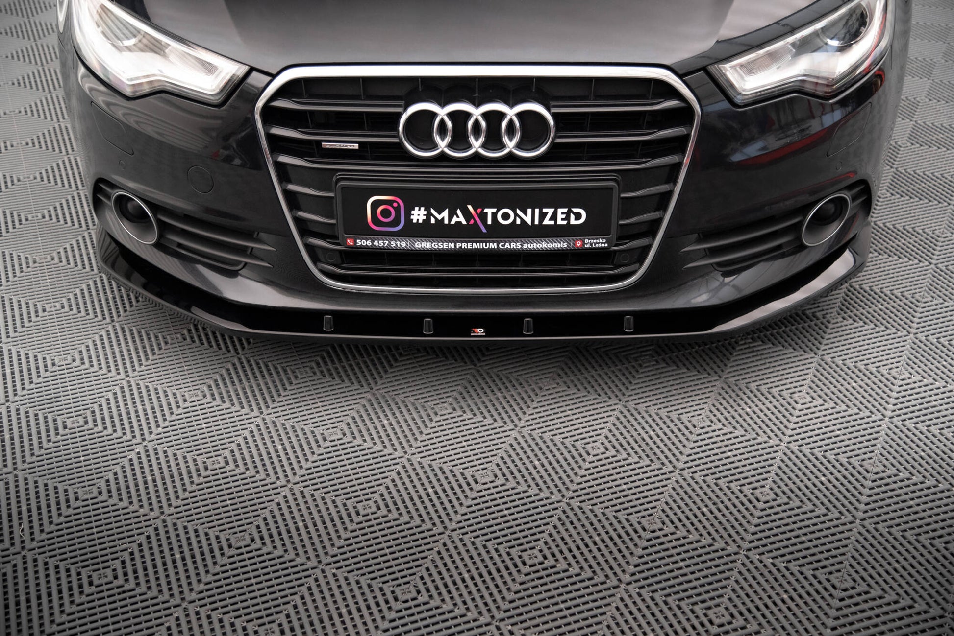 Maxton Front Ansatz V.3 für Audi A6 C7 schwarz Hochglanz