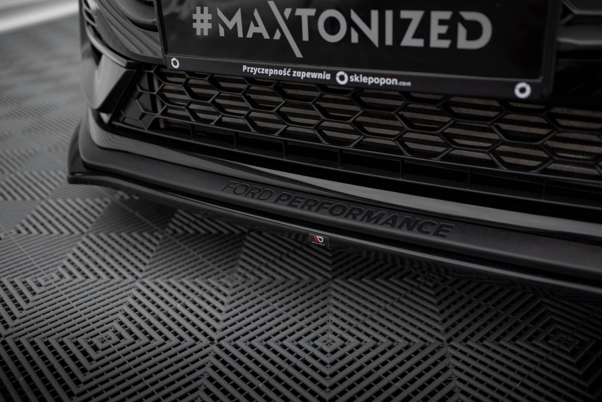 Maxton Front Ansatz V.1 für Ford Fiesta ST Mk8 Facelift schwarz Hochglanz