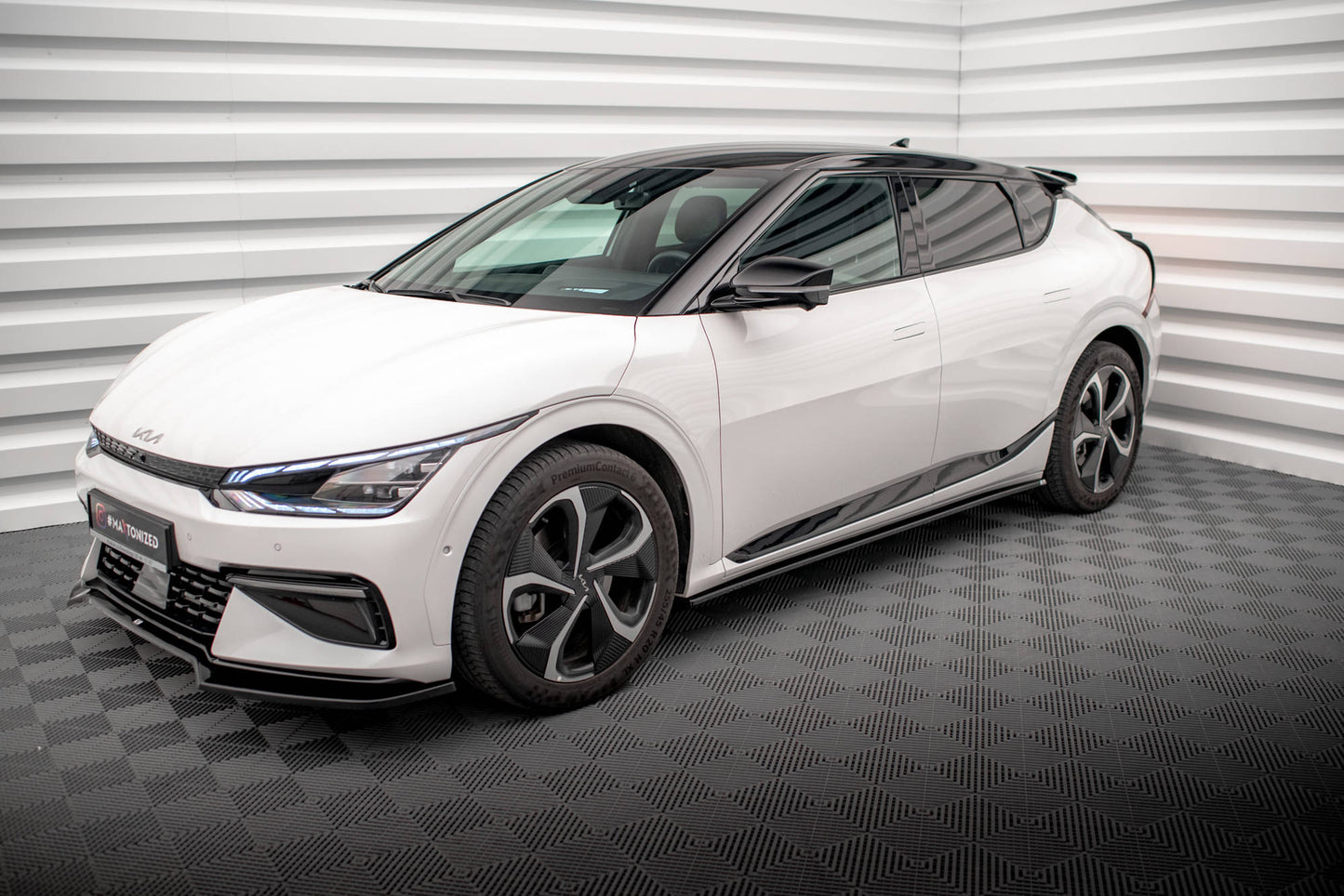 Maxton Seitenschweller Ansatz für Kia EV6 GT-Line Mk1 schwarz Hochglanz