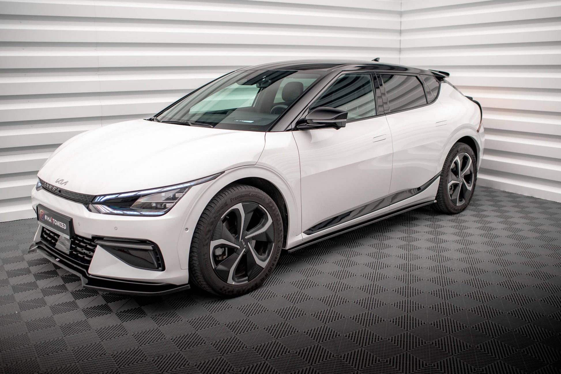 Maxton Seitenschweller Ansatz für Kia EV6 GT-Line Mk1 schwarz Hochglanz