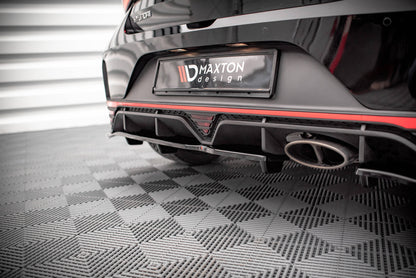 Maxton Mittlerer Diffusor Heck Ansatz DTM Look für Hyundai I20 N Mk3 schwarz Hochglanz