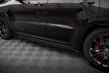 Maxton Seitenschweller Ansatz für Jeep Grand Cherokee SRT WK2 Facelift schwarz Hochglanz
