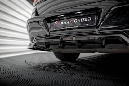 Maxton Mittlerer Diffusor Heck Ansatz DTM Look für BMW 7 M-Paket G70 schwarz Hochglanz