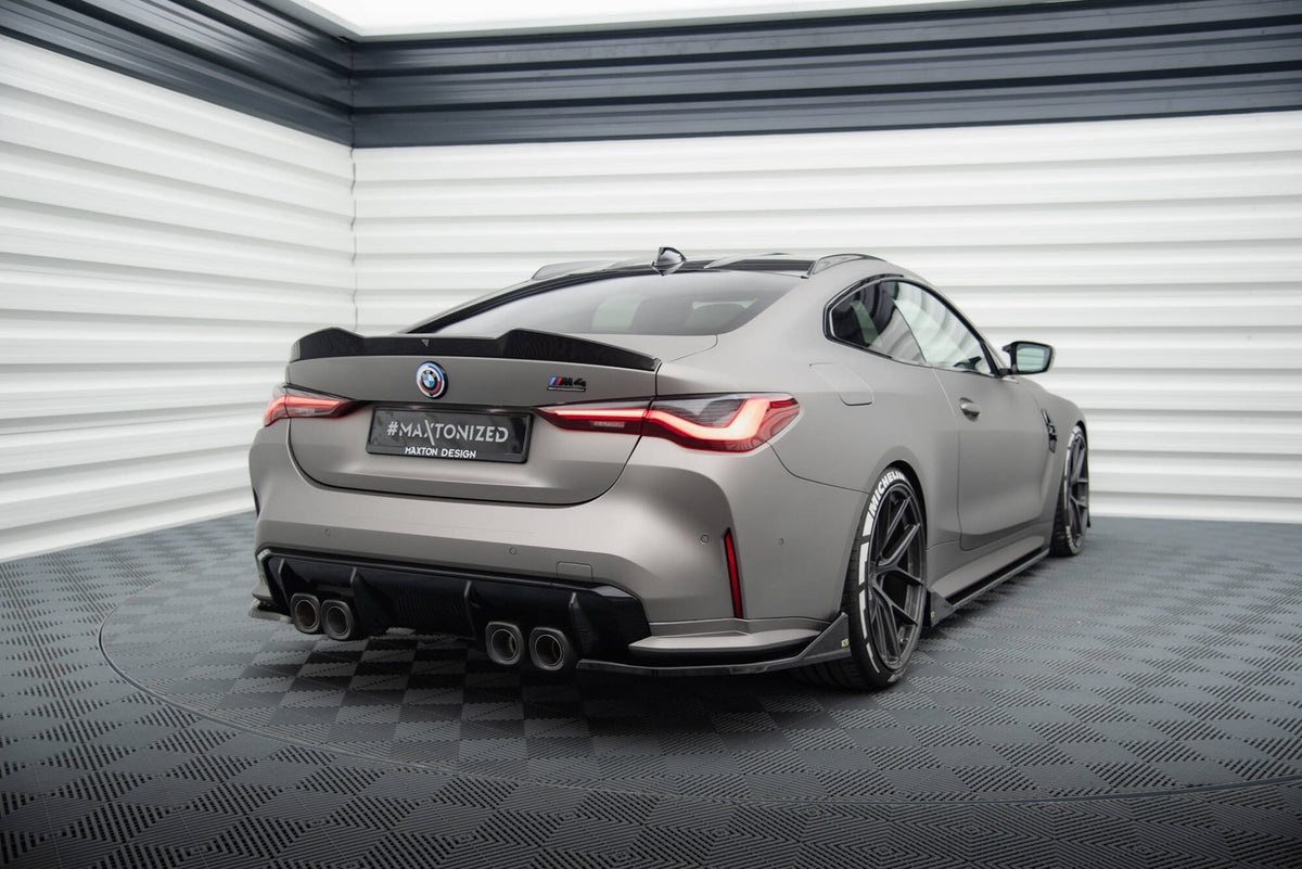Maxton Heck Ansatz Flaps Diffusor V.3 für CSL Look BMW M4 G82 schwarz Hochglanz