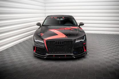 Maxton Front Ansatz für Audi A7 RS7 Look C7 schwarz Hochglanz