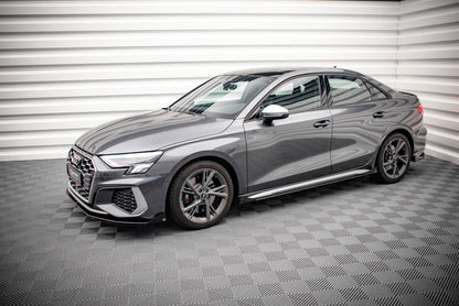 Maxton Street Pro Seitenschweller Ansatz für + Flaps Audi S3 / A3 S-Line 8Y schwarz Hochglanz