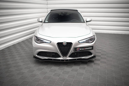 Maxton Front Ansatz V.1 für Alfa Romeo Giulia Sport schwarz Hochglanz