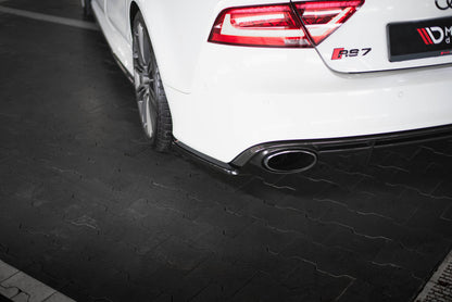 Maxton Heck Ansatz Flaps Diffusor V.2 für Audi RS7 C7 Facelift schwarz Hochglanz