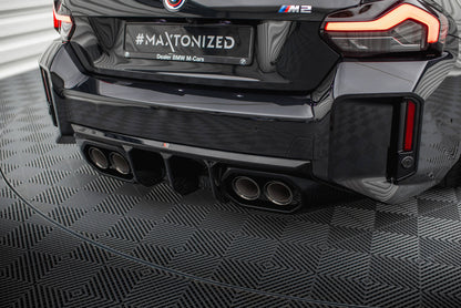 Maxton Diffusor Heck Ansatz V.2 für BMW M2 G87 schwarz Hochglanz