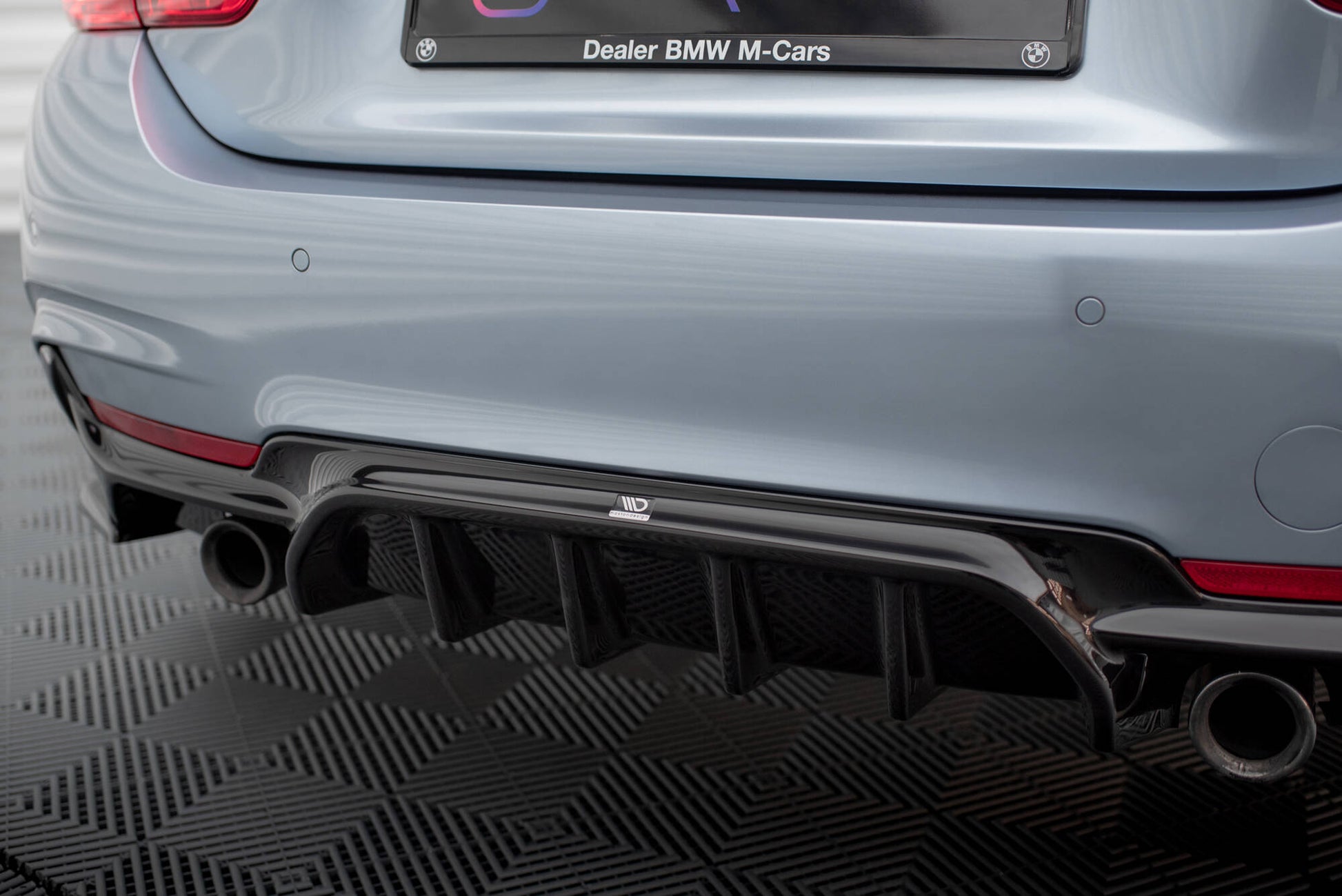 Maxton Diffusor Heck Ansatz für BMW 4er Coupe / Gran Coupe / Cabrio M-Paket F32 / F36 / F33 (Version mit Einzelauspuff auf...
