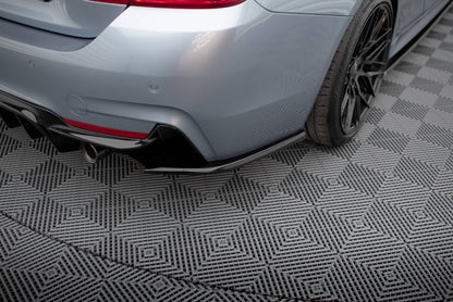 Maxton Heck Ansatz Flaps Diffusor V.4 für BMW 4er Coupe M-Paket F32  schwarz Hochglanz