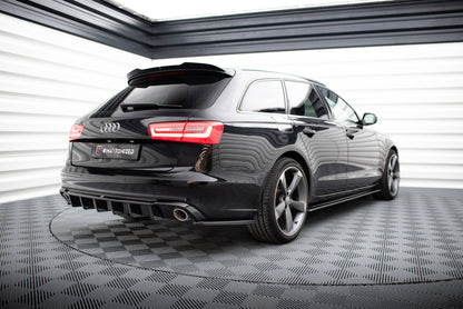 Maxton Heck Ansatz Flaps Diffusor V.3 für  Audi A6 Avant C7 schwarz Hochglanz