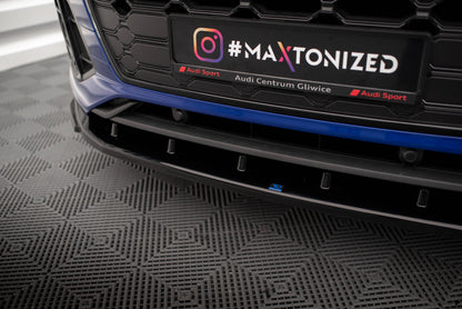 Maxton Front Ansatz V.2 für Audi SQ5 / Q5 S-Line SUV / Sportback Mk2 Facelift schwarz Hochglanz