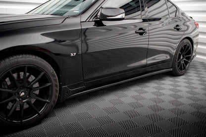 Maxton Seitenschweller Ansatz für V.1 für Infiniti Q50 S Mk1 schwarz Hochglanz