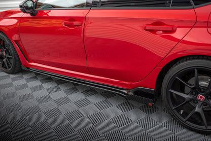 Maxton Street Pro Seitenschweller Ansatz für + Flaps Honda Civic Type-R Mk 11 schwarz Hochglanz