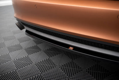Maxton Mittlerer Diffusor Heck Ansatz für Audi A7 S-Line C7 schwarz Hochglanz