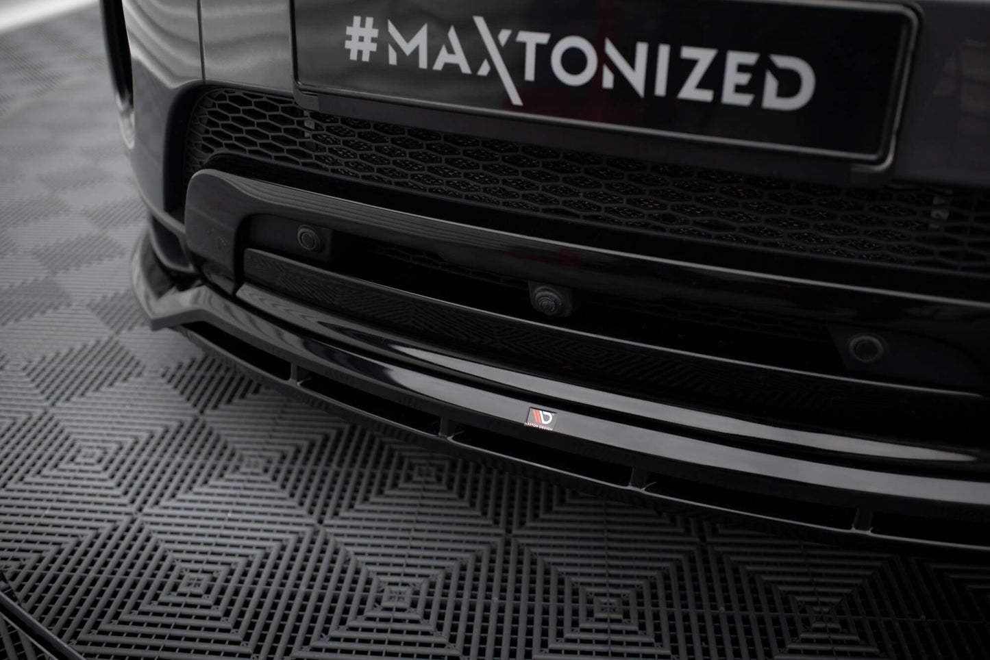 Maxton Front Ansatz für Land Rover Range Rover Evoque HSE Dynamic Mk1 Facelift schwarz Hochglanz