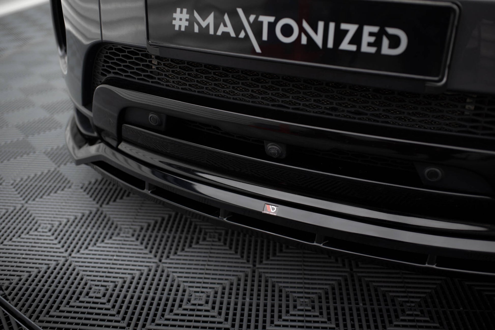 Maxton Front Ansatz für Land Rover Range Rover Evoque HSE Dynamic Mk1 Facelift schwarz Hochglanz