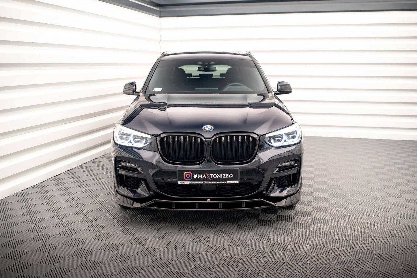 Maxton Front Ansatz V.2 für  BMW X3 M40d / M40i / M-Paket G01  schwarz Hochglanz