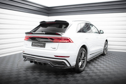 Maxton Höher Spoiler CAP für 3D Audi SQ8 / Q8 S-Line Mk1 schwarz Hochglanz