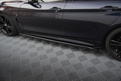 Maxton Seitenschweller Ansatz für V.3 für BMW 4er Coupe / Gran Coupe / Cabrio M-Paket F32 / F36 / F33 schwarz Hochglanz