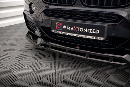 Maxton Front Ansatz V.3 für BMW X6 M-Paket F16 schwarz Hochglanz