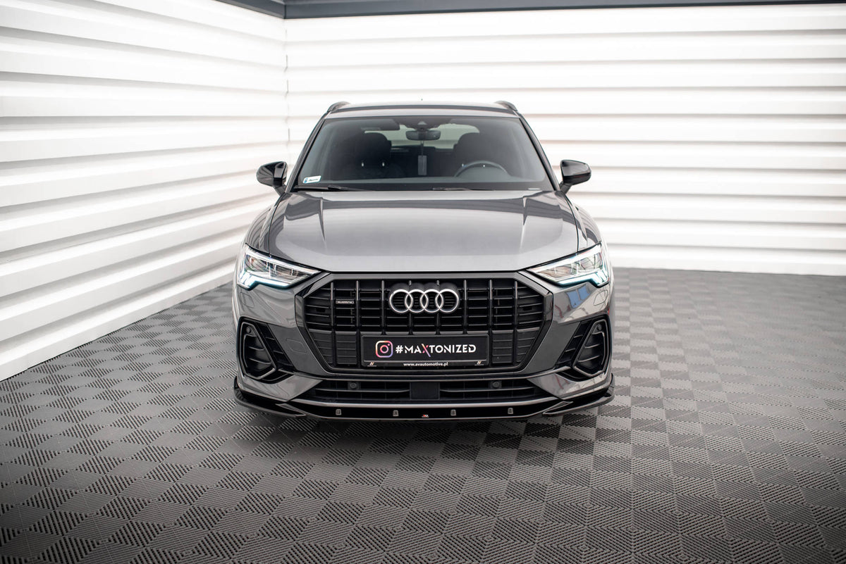 Maxton Front Ansatz V.1 für Audi Q3 S-Line F3 schwarz Hochglanz