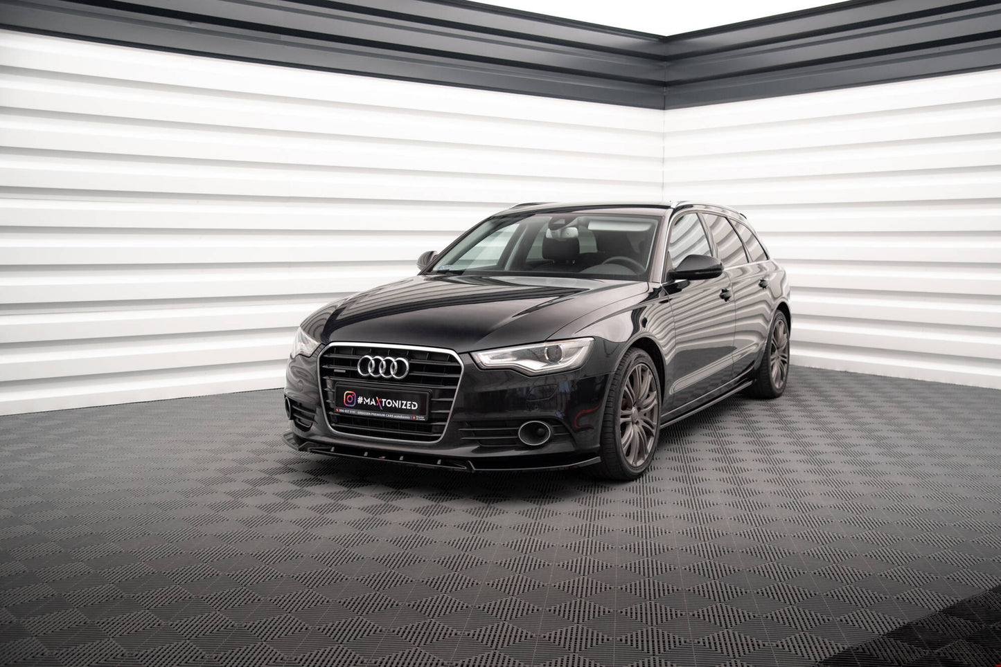 Maxton Front Ansatz V.2 für Audi A6 C7 schwarz Hochglanz